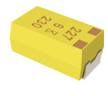 Capacitor de tântalo T520B157M006ATE045 da montagem da superfície de polímero de Kemet no amarelo